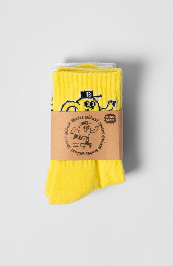 KIDS SOCKS PACK 2 pairs of LOGO sock - WHITE, YELLOW