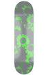 Silbernes skateboard deck mit grünen Blumen details, modern art design