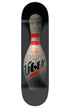 skateboard deck mit großem bowling pin