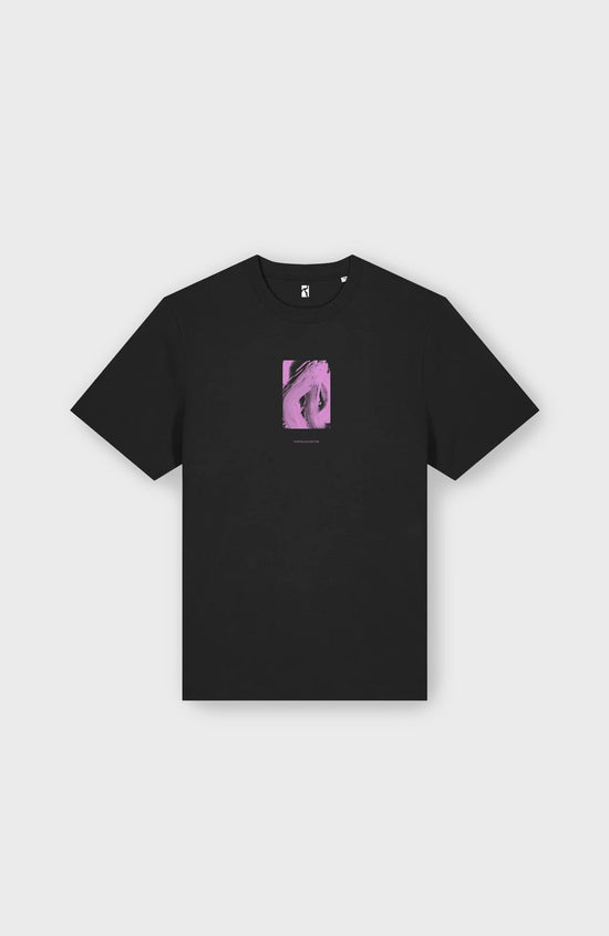 Abstract Frame T-shirt - Black/ Pink Print
