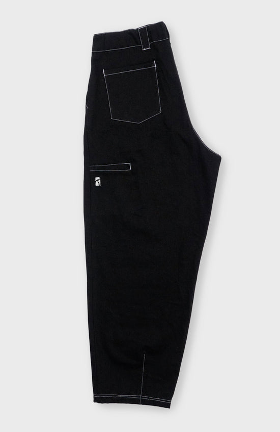 Balloon Pant - Black Denim White Seems