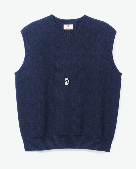 Embroidered slipover - Navy melange