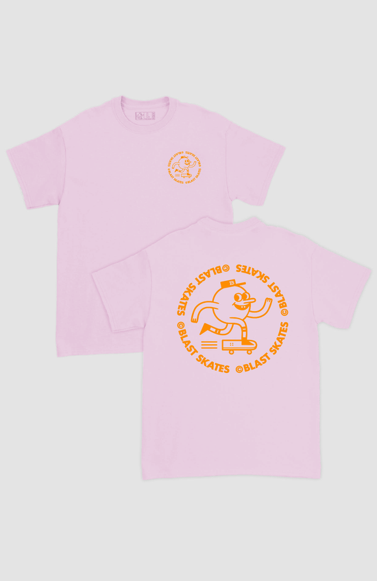 CLASSIC ORANGE ROUND LOGO T-SHIRT, Soft pink