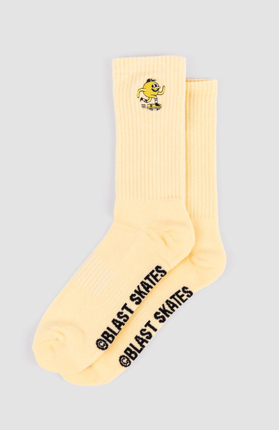 EMBROIDERED MASCOT SOCKS, Soft Yellow 