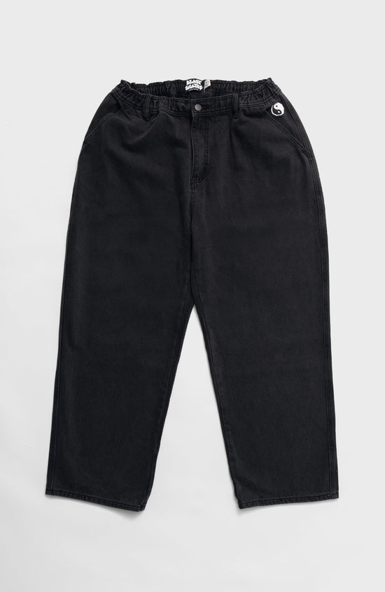 YIN YANG PANTS - Black washed Denim
