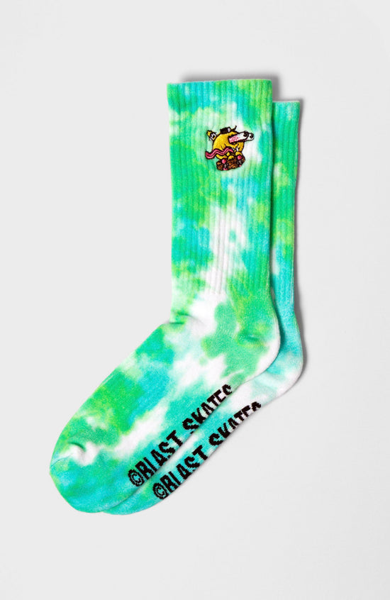 EMBROIDERED ACID BLASTER SOCKS, Tie Dye