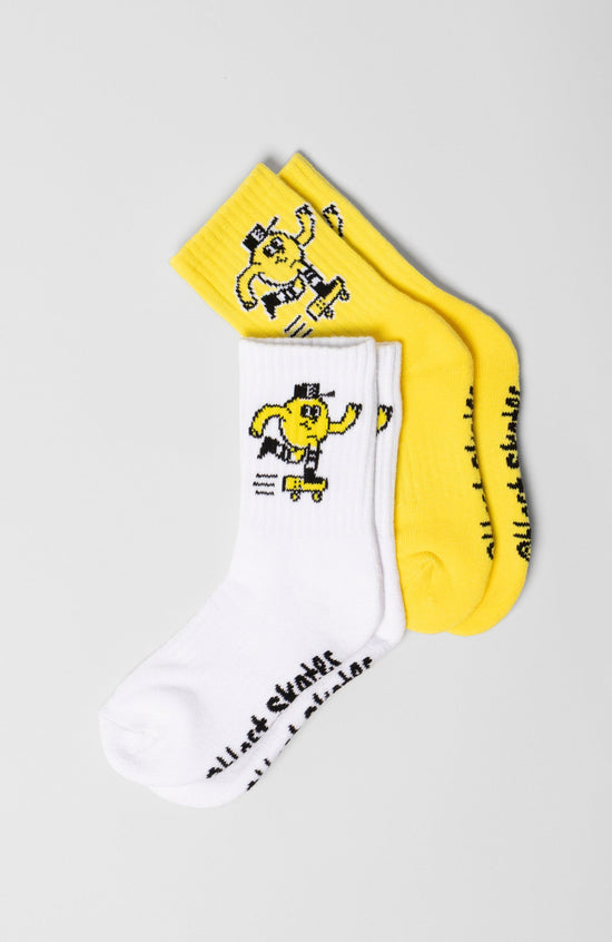 KIDS SOCKS PACK 2 pairs of LOGO sock - WHITE, YELLOW