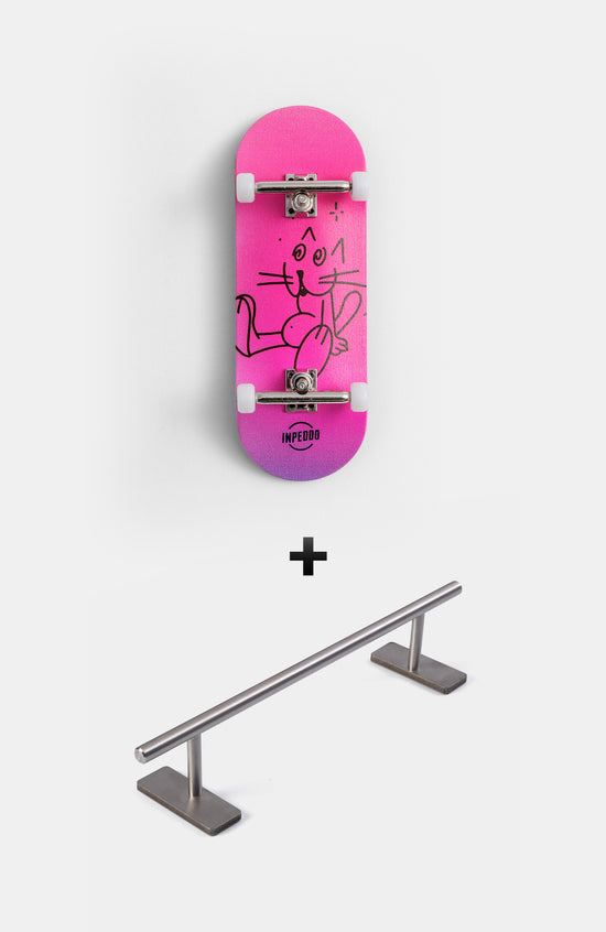 Fingerboard, BOOZE CAT - 34mm + Round rail