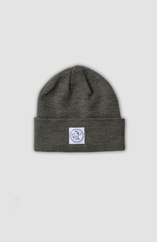 KHAKI ROUND LOGO BEANIE