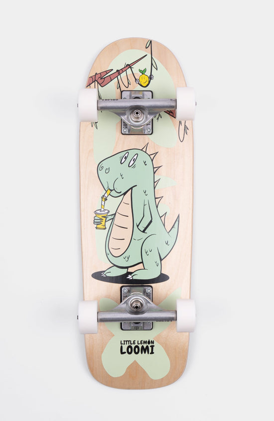 Kinder Skateboard der Marke loomi. Dinosaurier Skateboard Grafik