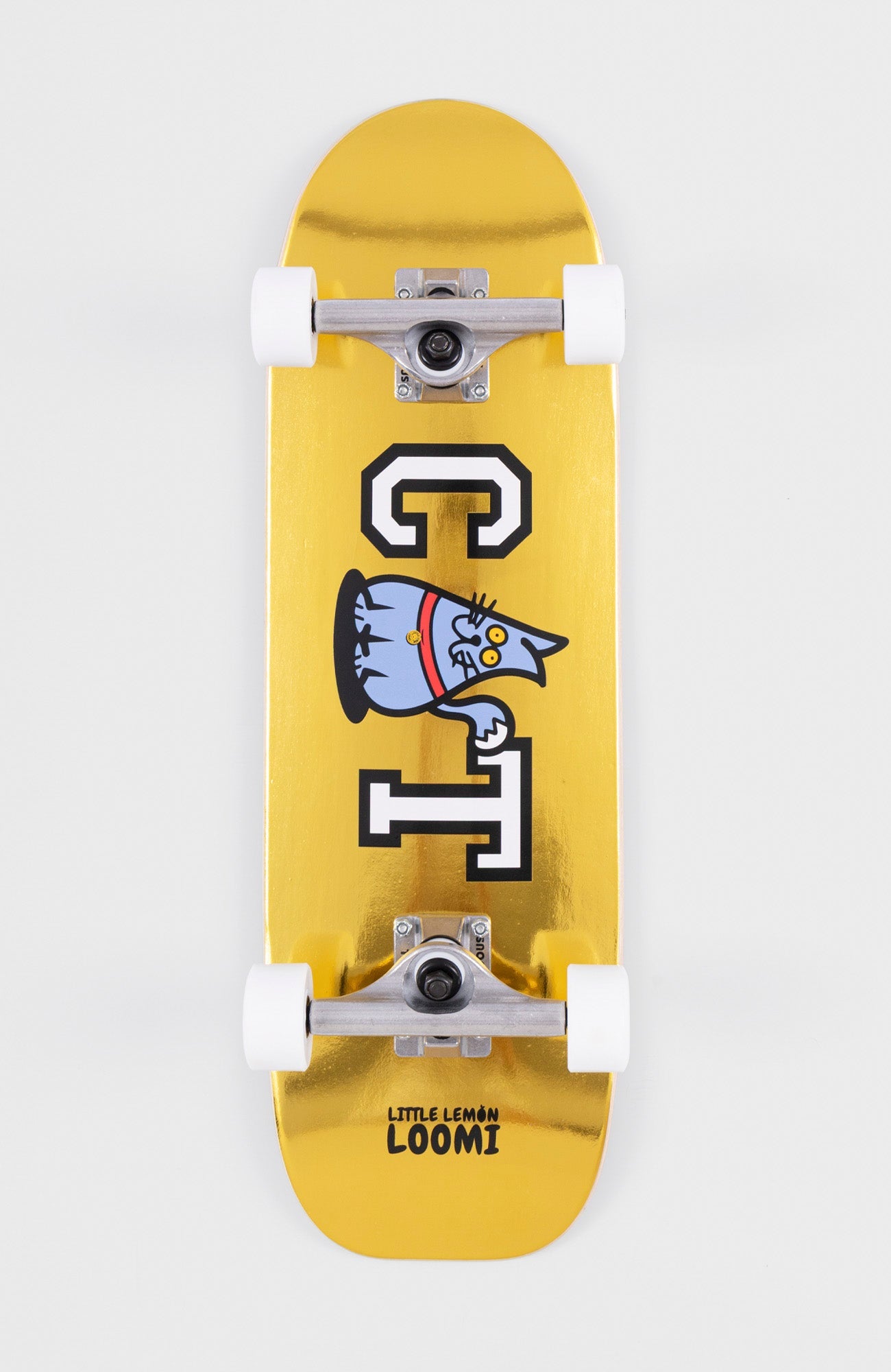 Children Skateboard, with special gold foil and cat graphic