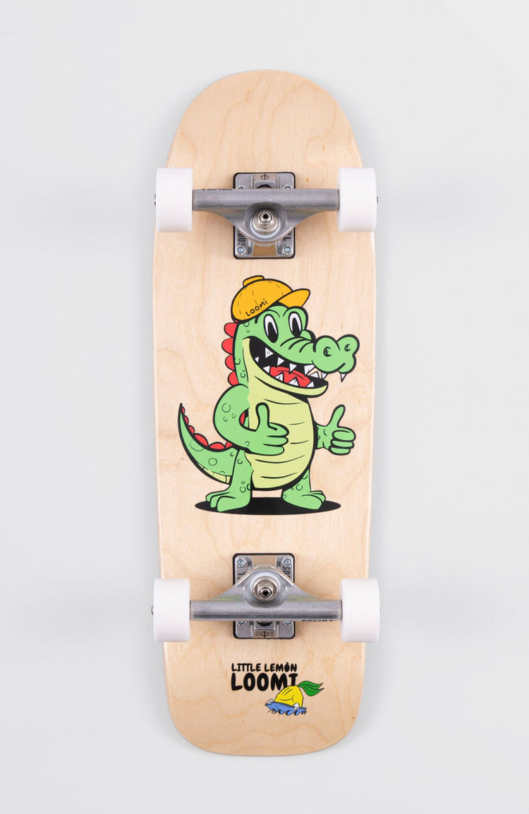Kids Skateboard with crocodile graphic. 
