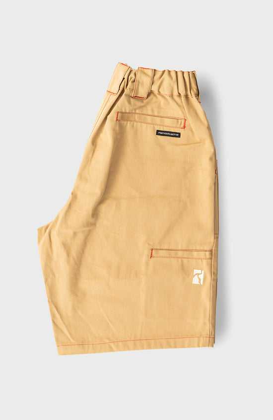 Painter Shorts - Khaki w. Red Seams