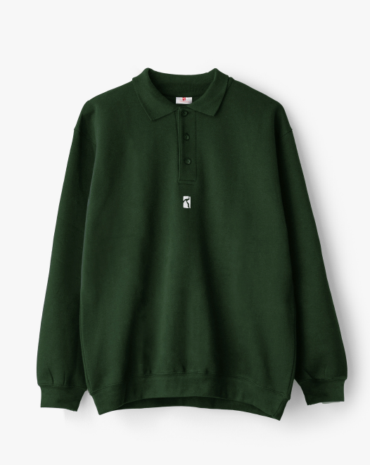 Heavy Polo Sweat - Bottle Green