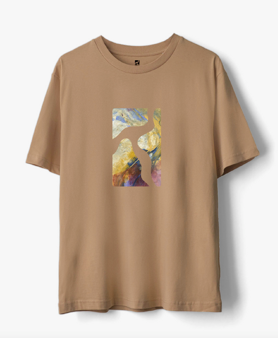 Logo Cut Out T-Shirt - Camel