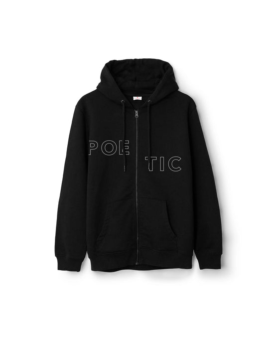 Outline Zip Hoodie - Black