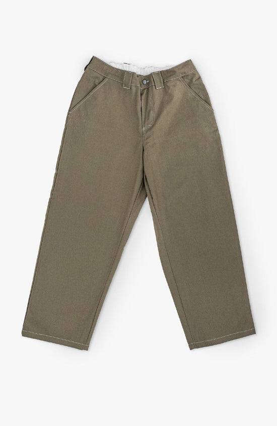 Poet pants - Olive w. white seams