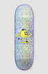 glitzerndes skateboard auf weißem Hintergrund.