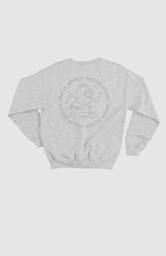 ROUND LOGO CREW NECK - ASH