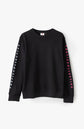 Sleeve print crewneck black