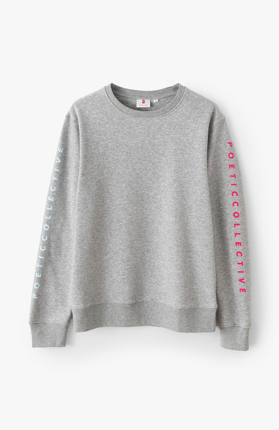 Sleeve print crewneck heather grey