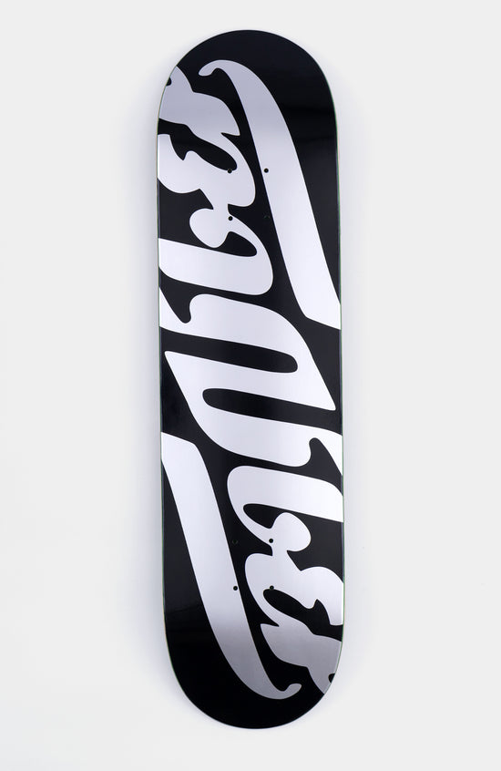 skateboard deck, schwarz silber,  8.25“