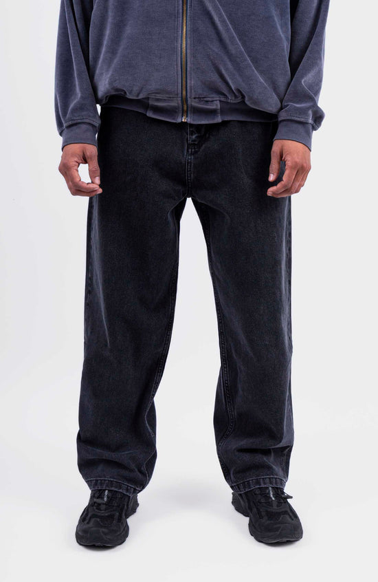 Pantalon ample en jean - Noir