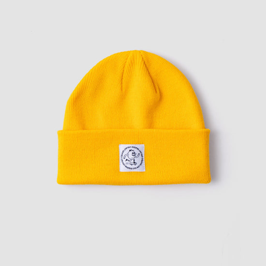 YELLOW ROUND LOGO BEANIE