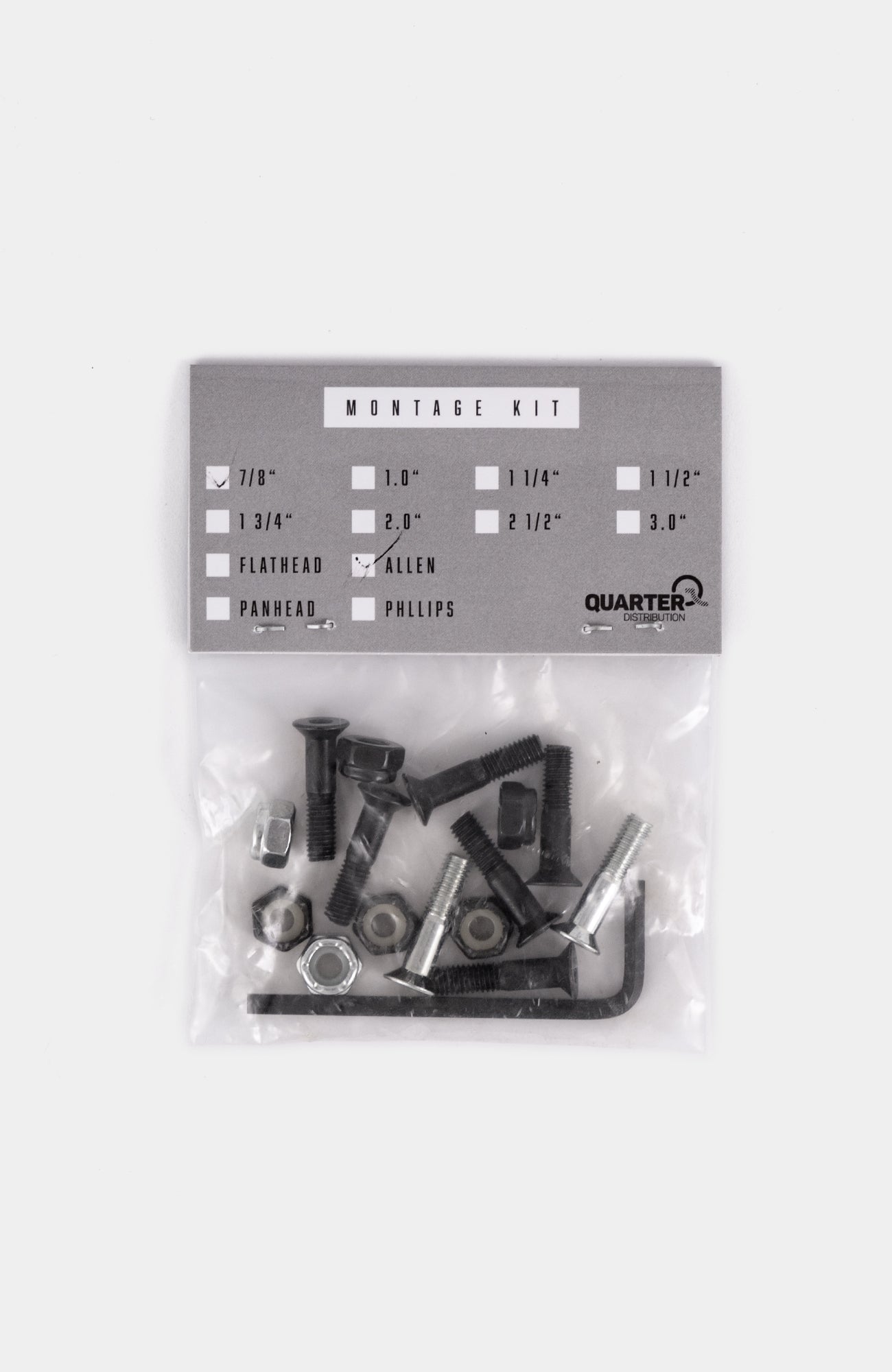 Hardwareset für Skateboards. 7/8 inch mit gratis Innensechskant