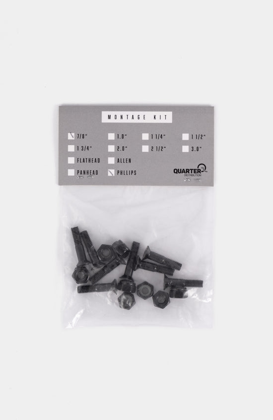 7/8" mounting set - Phillips, all black