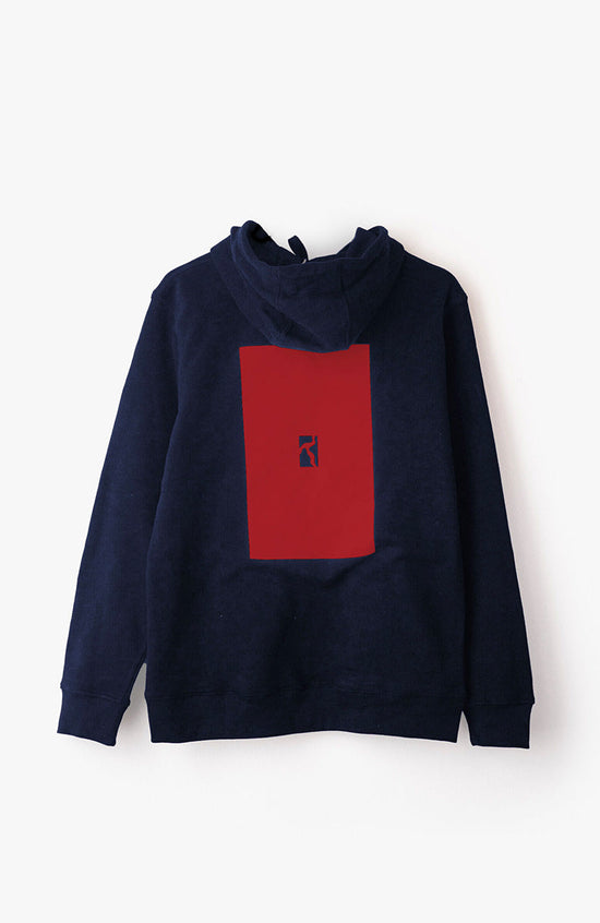 Box Hoodie - navy / red