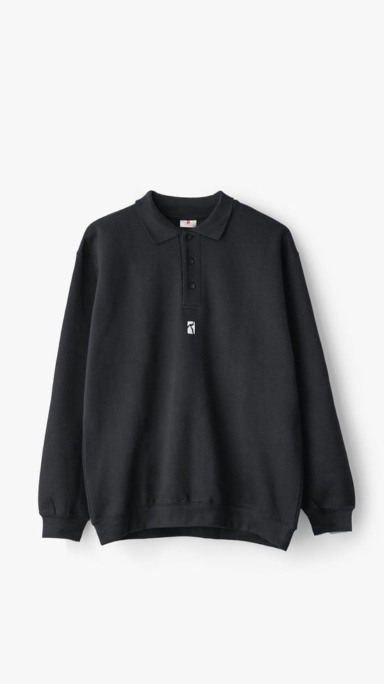 Heavy Polo Sweat - Black