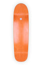 Oberseite von einem orangenen skateboard deck mit special shape