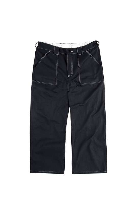 Painter Pants - Black Canvas w. White Seams