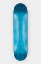 blaues skateboard deck auf weißem Hintergrund. mit natürlicher Maserung.