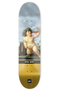 skateboard deck mit lustiger abbildung von einem baby das trinkt und pinkelt