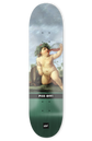 skateboard deck mit lustiger abbildung von einem baby das trinkt und pinkelt