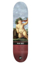 skateboard deck mit lustiger abbildung von einem baby das trinkt und pinkelt