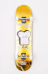 goldenes skateboard mit einem illustriertem weißem Toastbrot abgebildet. design von Stefan marx