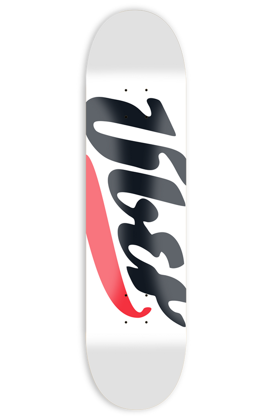 weißes big logo skateboard deck, größe 8,3“